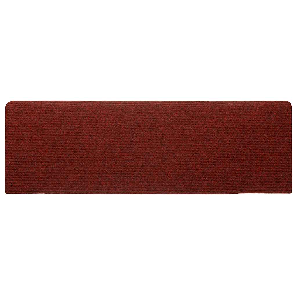 Tapis d'escalier autocollants 30 pcs rouge 65x21x4 cm