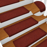 Tapis d'escalier autocollants 30 pcs rouge 65x21x4 cm