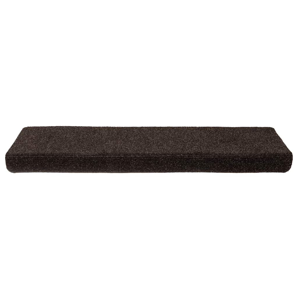 Tapis d'escalier autocollant 30 pcs marron 65x21x4 cm