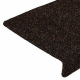 Tapis d'escalier autocollant 30 pcs marron 65x21x4 cm