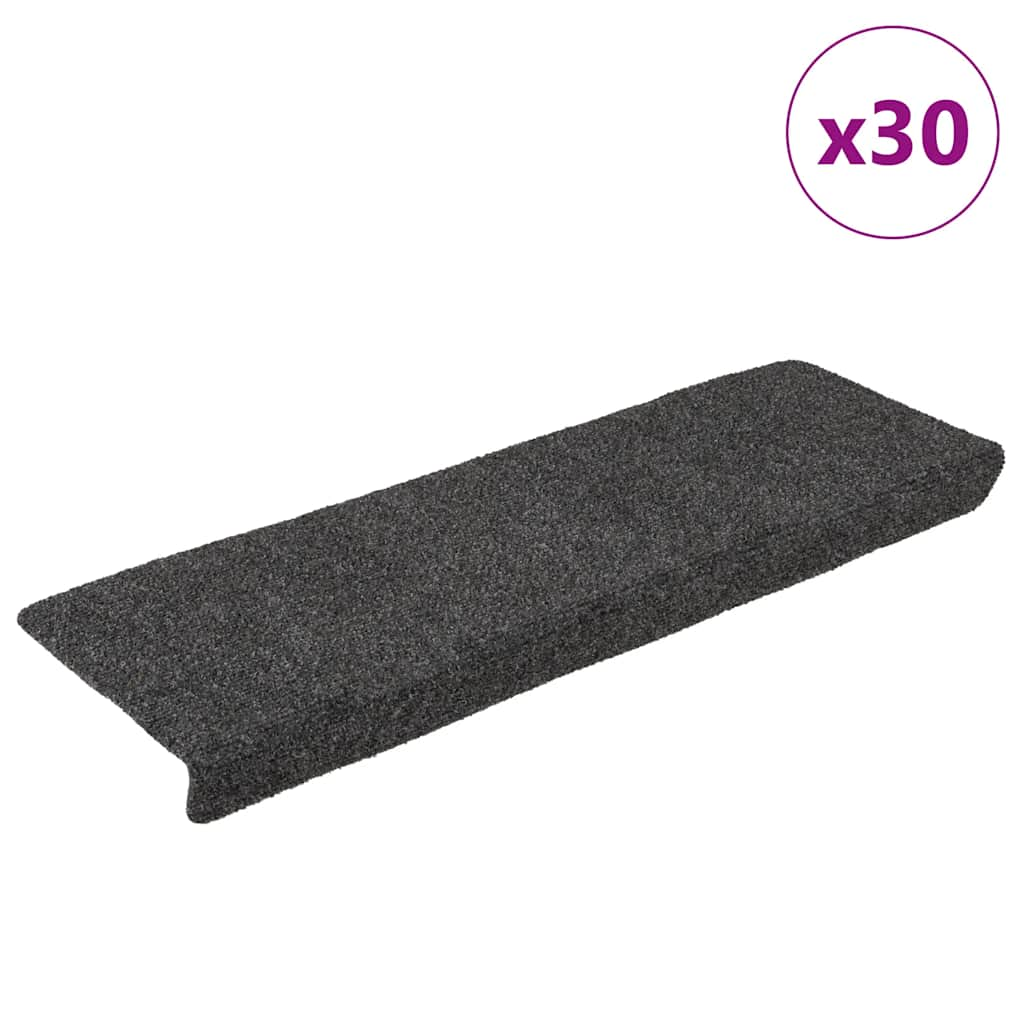 Tapis d'escalier autocollant 30 pcs anthracite 65x21x4 cm