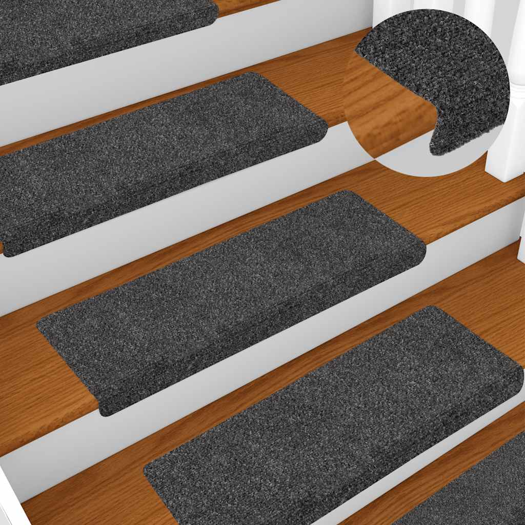 Tapis d'escalier autocollant 30 pcs anthracite 65x21x4 cm