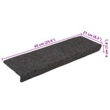 Tapis d'escalier autocollant 30 pcs anthracite 65x21x4 cm