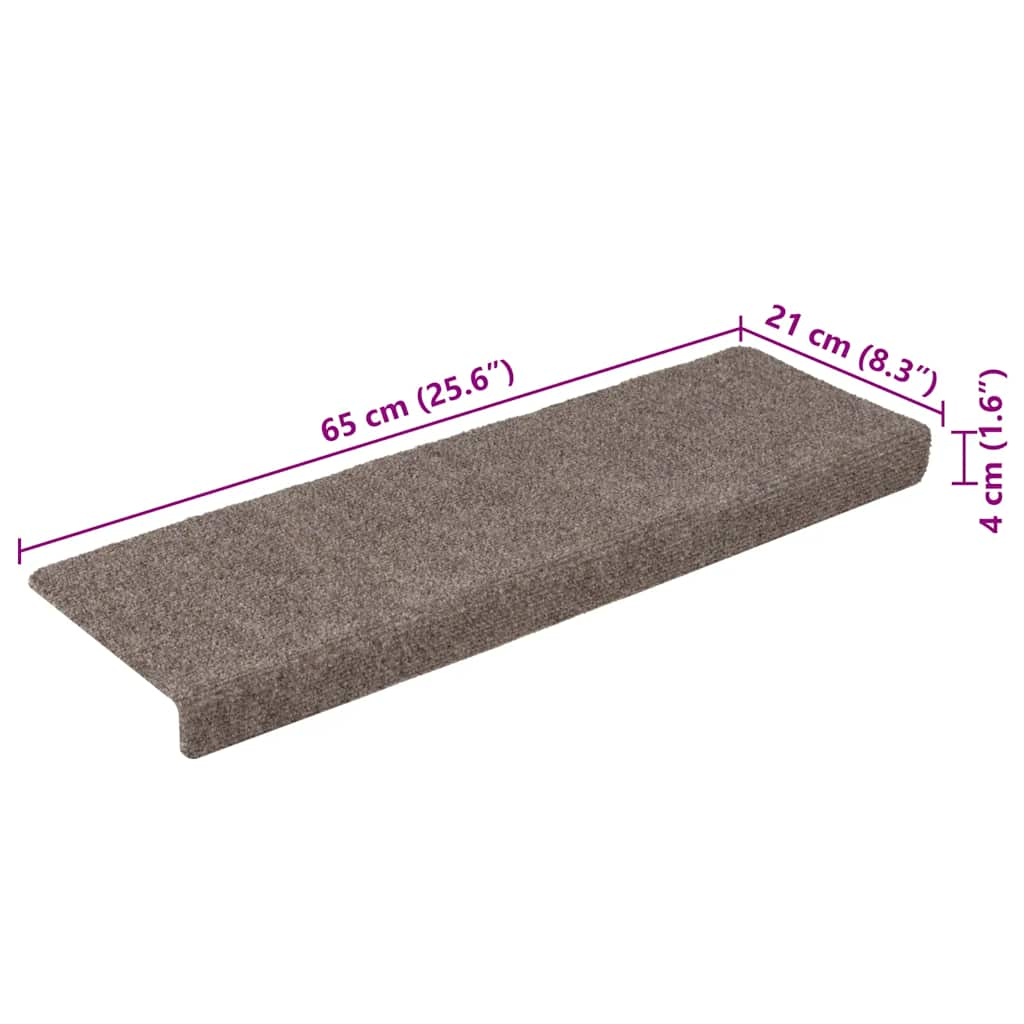 Tapis d'escalier autocollant 30 pcs crème 65x21x4 cm