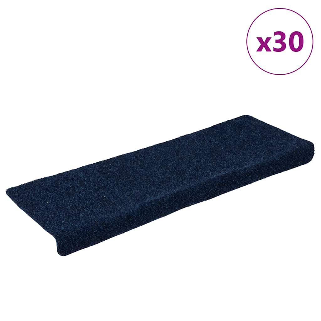 Tapis d'escalier autocollant 30 pcs marine 65x21x4 cm