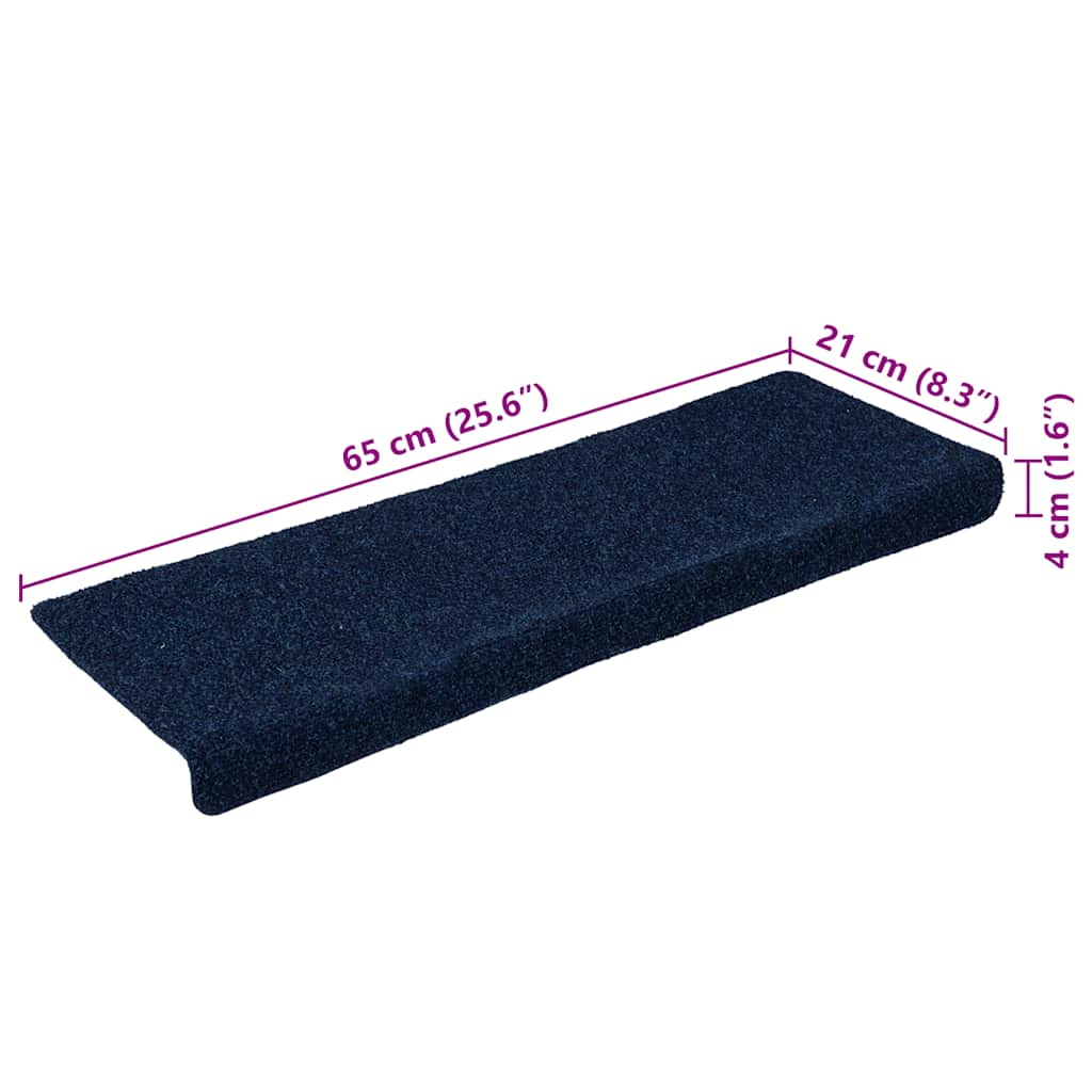 Tapis d'escalier autocollant 30 pcs marine 65x21x4 cm