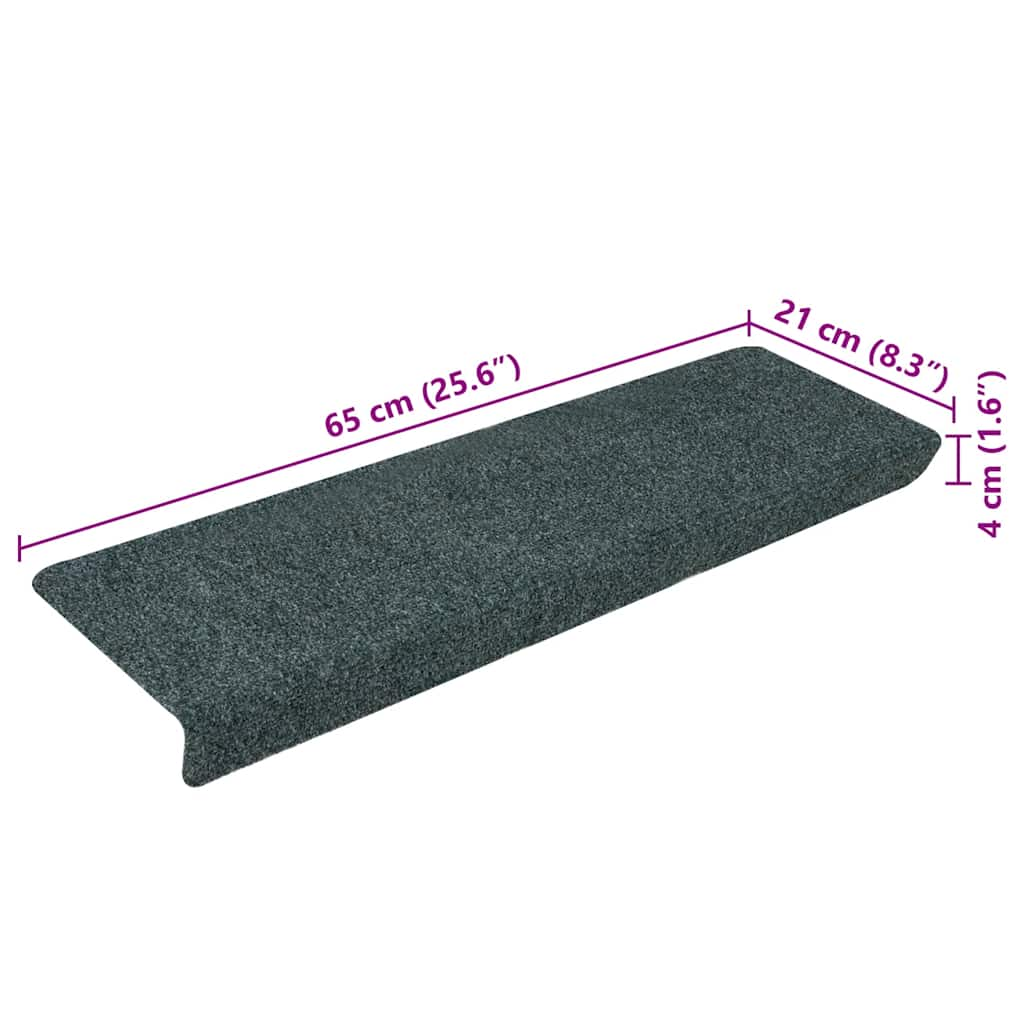 Tapis d'escalier autocollant 30 pcs vert 65x21x4 cm