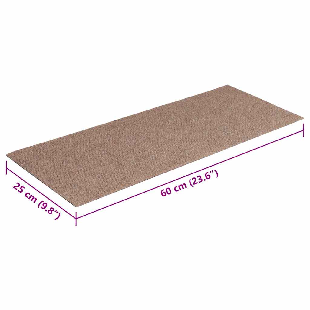 Tapis d'escalier auto-adhésifs 30 pcs marron clair 60x25 cm