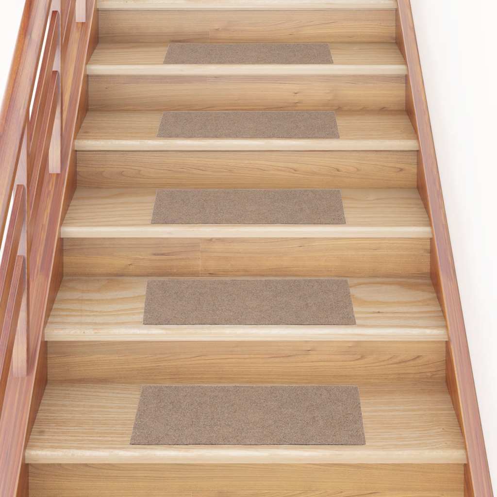 Tapis d'escalier auto-adhésifs 30 pcs marron clair 60x25 cm