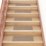 Tapis d'escalier auto-adhésifs 30 pcs marron clair 60x25 cm