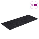 Tapis d'escalier auto-adhésifs 30 pcs gris 60x25 cm