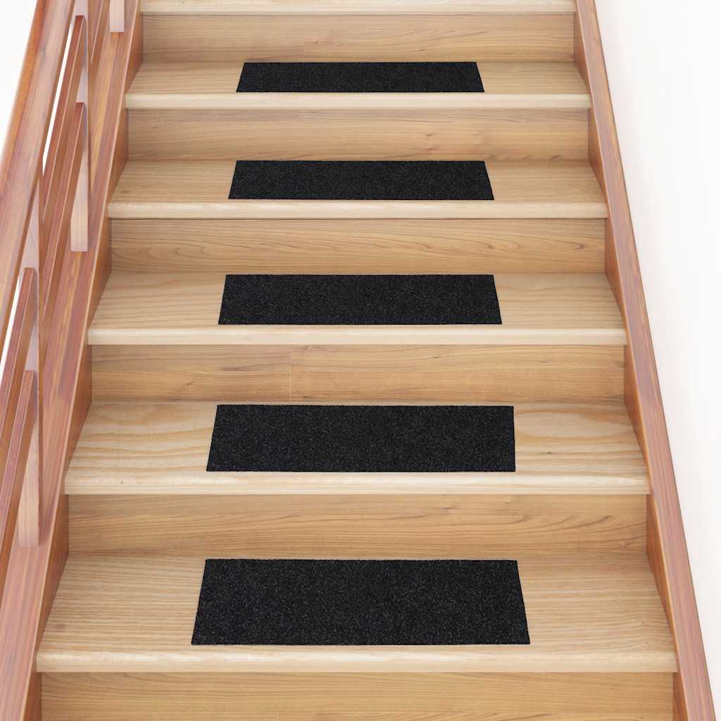 Tapis d'escalier auto-adhésifs 30 pcs noir 60x25 cm