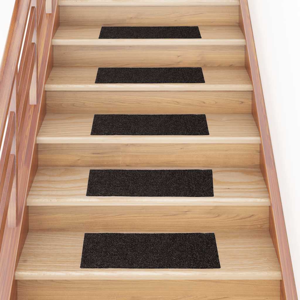 Tapis d'escalier auto-adhésifs 30 pcs marron 60x25 cm