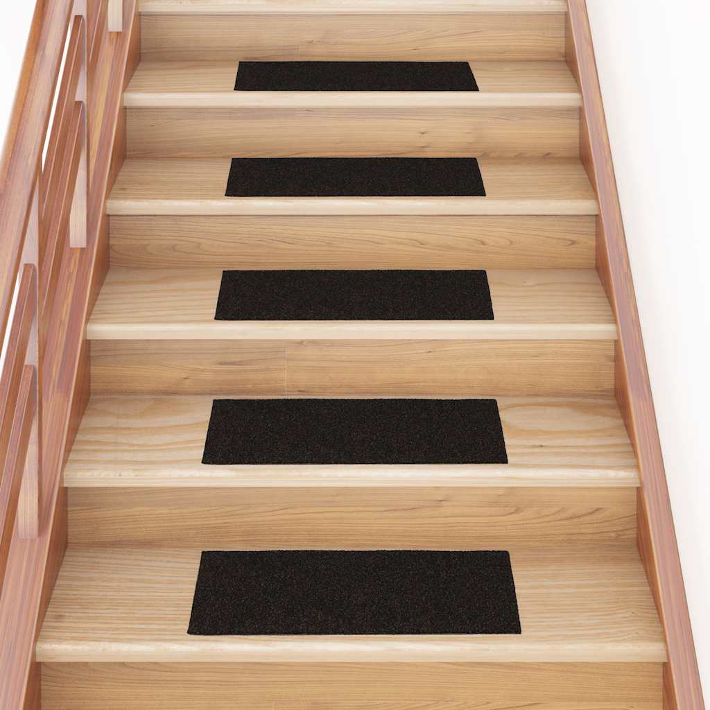 Tapis d'escalier auto-adhésifs 30 pcs marron foncé 60x25 cm