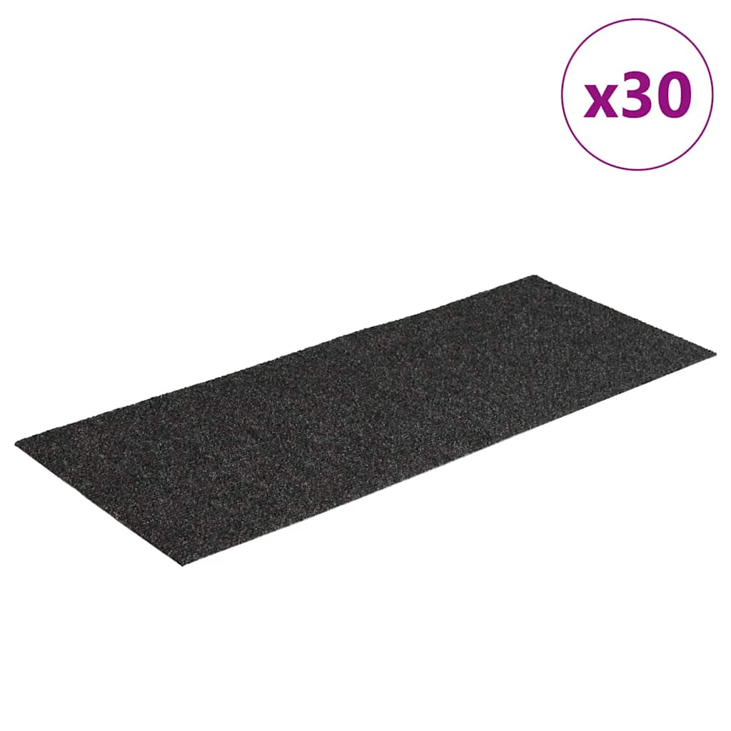 Tapis d'escalier auto-adhésifs 30 pcs anthracite 60x25 cm