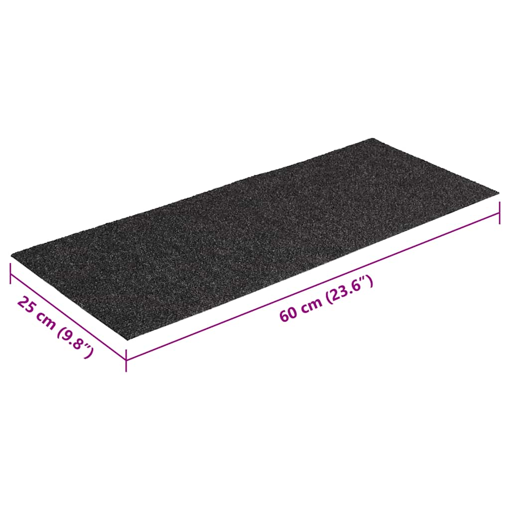 Tapis d'escalier auto-adhésifs 30 pcs anthracite 60x25 cm