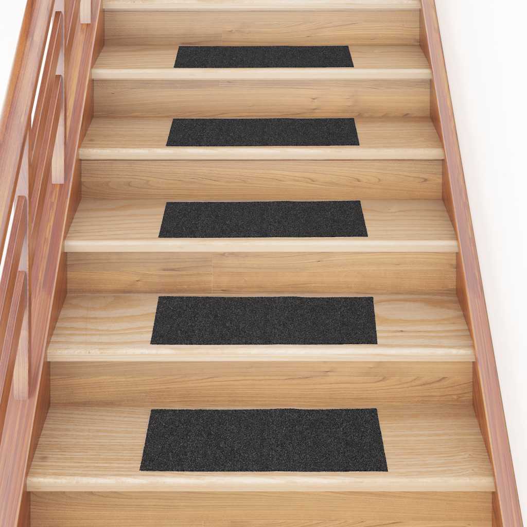 Tapis d'escalier auto-adhésifs 30 pcs anthracite 60x25 cm