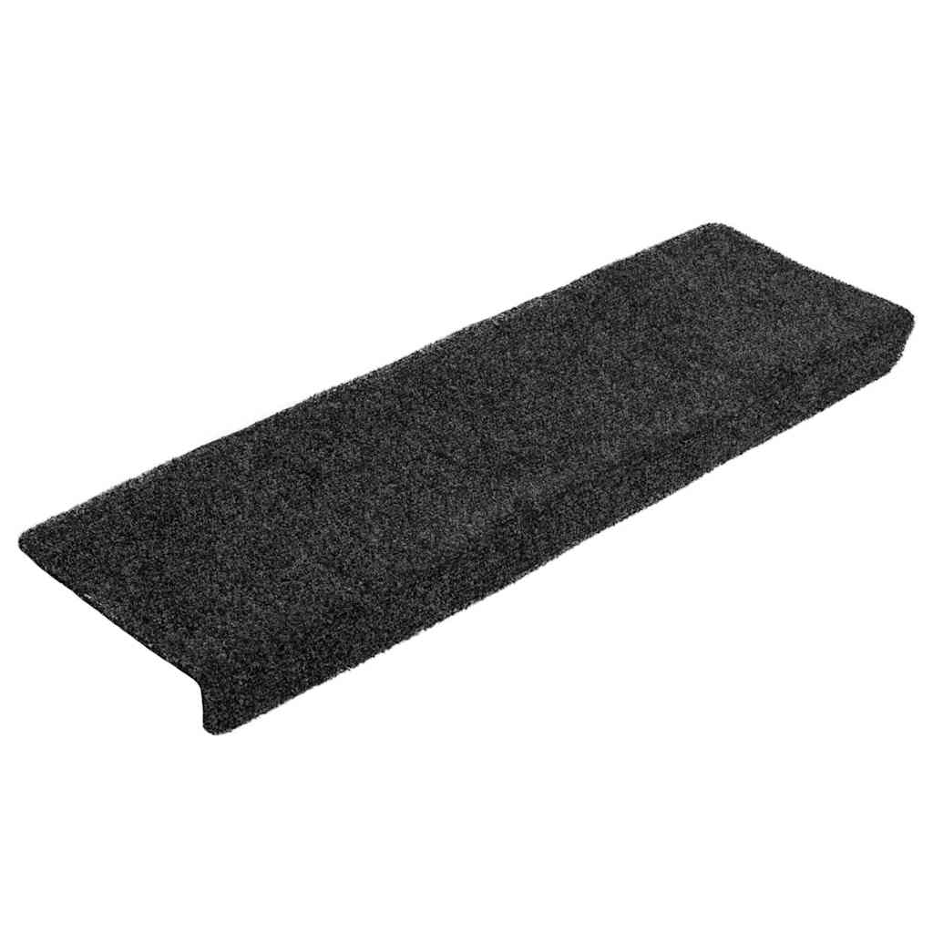 Tapis d'escalier autocollant 20 pcs noir 65x21x4 cm