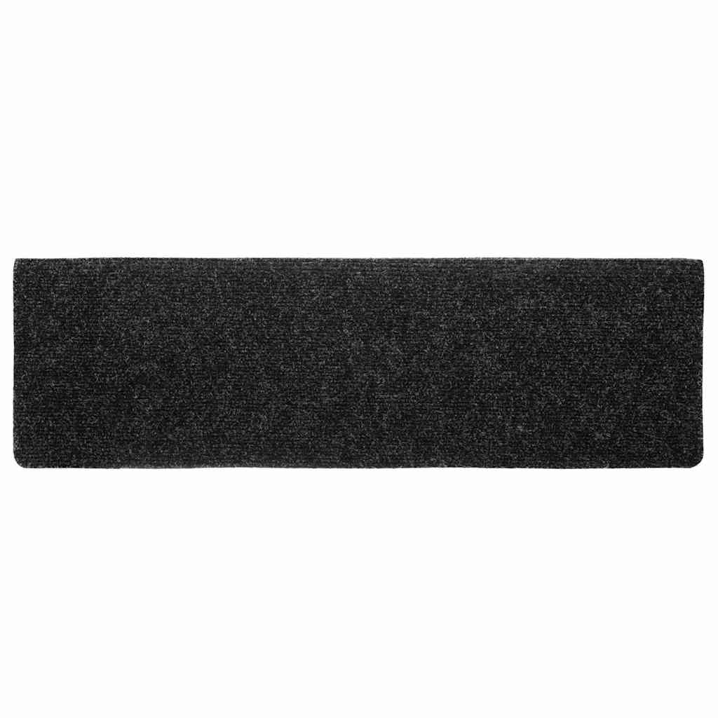 Tapis d'escalier autocollant 20 pcs noir 65x21x4 cm