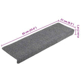 Tapis d'escalier autocollant 20 pcs gris clair 65x21x4 cm