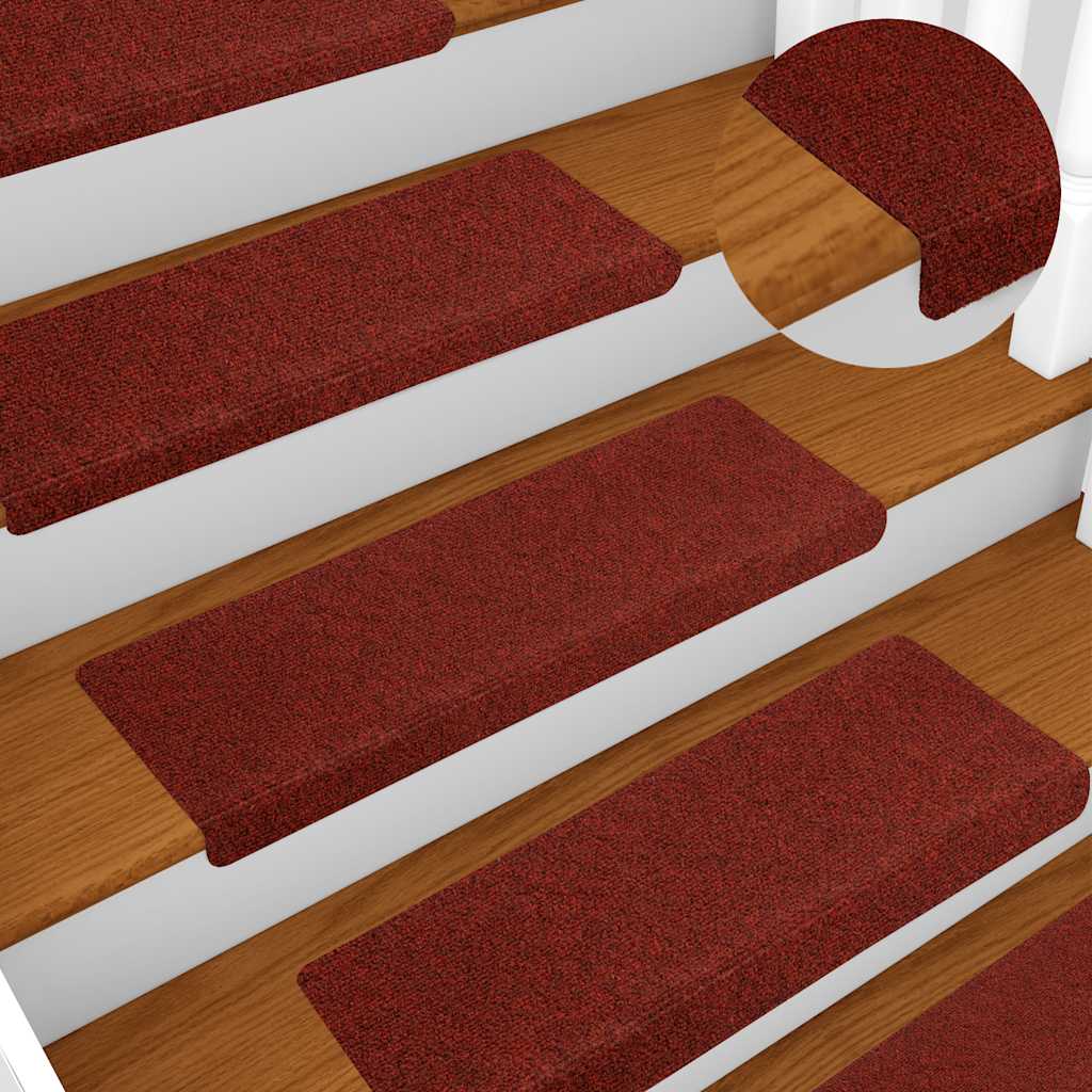 Tapis d'escalier autocollant 20 pcs rouge bordeaux 65x21x4 cm