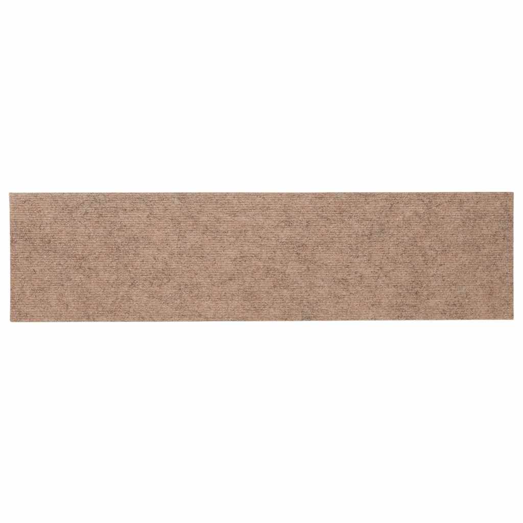 Tapis d'escalier auto-adhésifs 30 pcs marron clair 76x20 cm