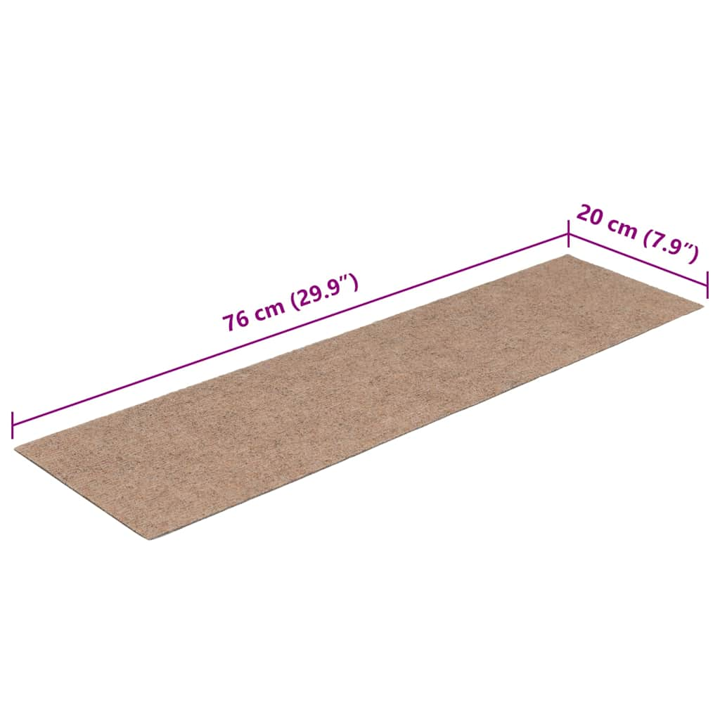 Tapis d'escalier auto-adhésifs 30 pcs marron clair 76x20 cm