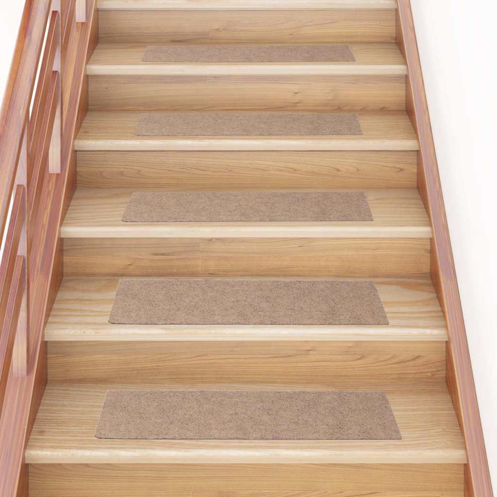 Tapis d'escalier auto-adhésifs 30 pcs marron clair 76x20 cm