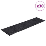 Tapis d'escalier auto-adhésifs 30 pcs gris 76x20 cm