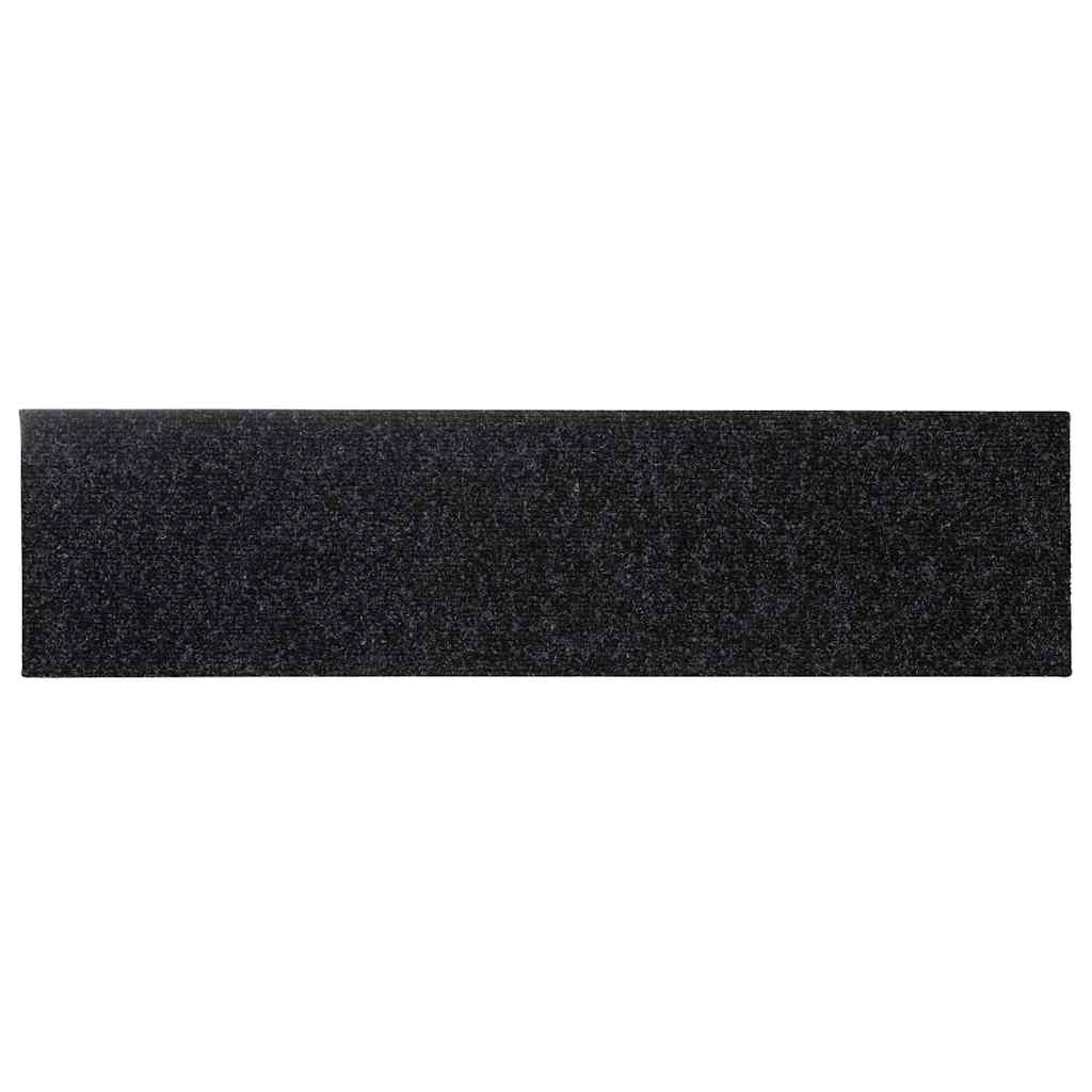 Tapis d'escalier auto-adhésifs 30 pcs noir 76x20 cm