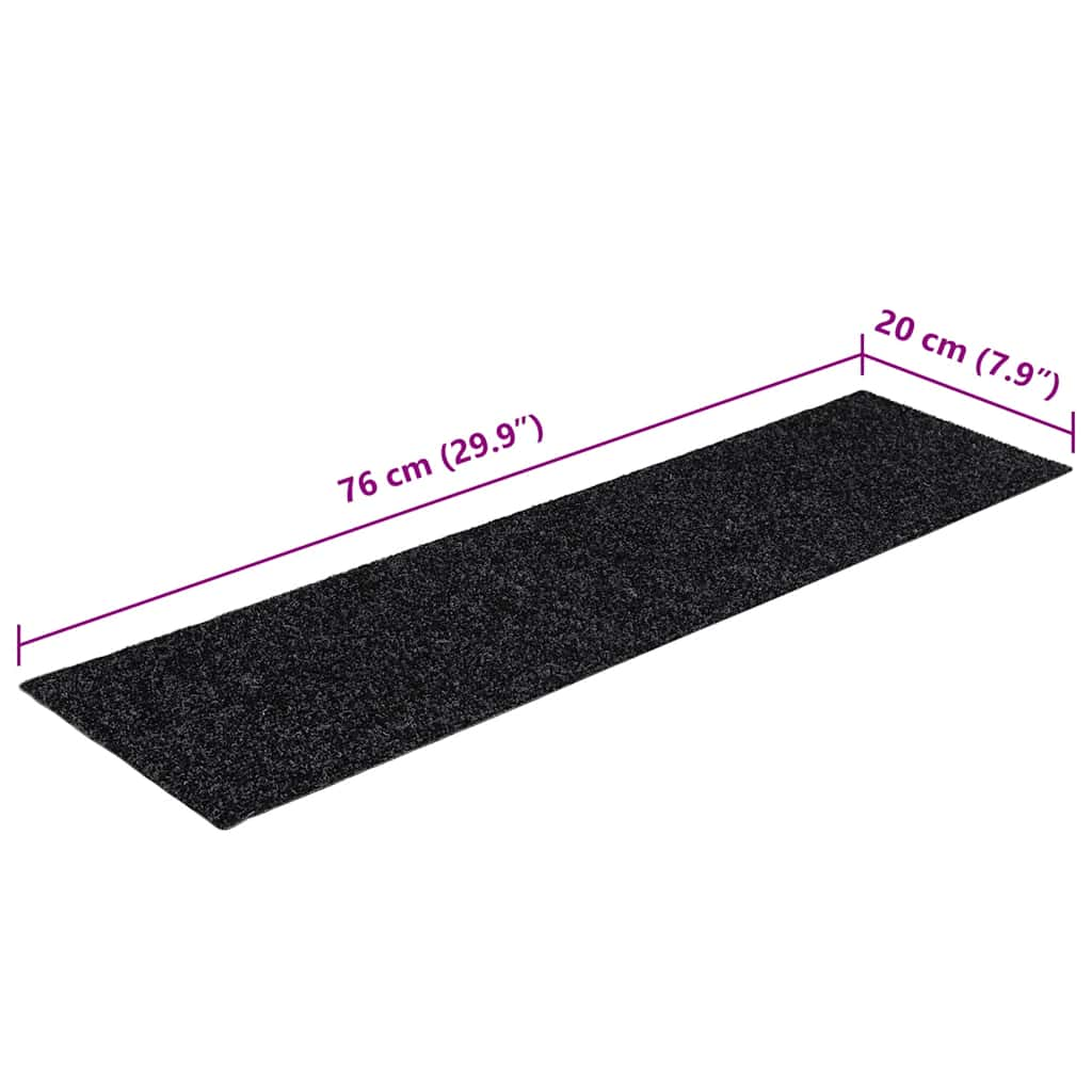 Tapis d'escalier auto-adhésifs 30 pcs noir 76x20 cm