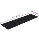 Tapis d'escalier auto-adhésifs 30 pcs noir 76x20 cm