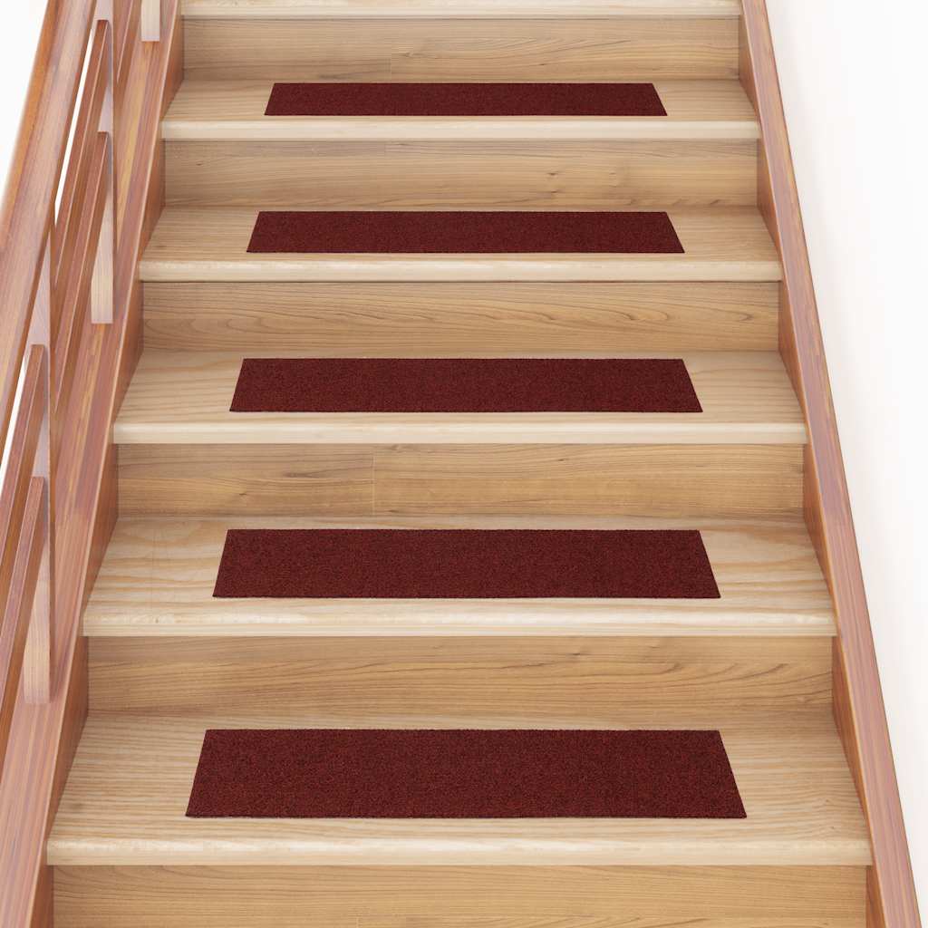 Tapis d'escalier auto-adhésifs 30 pcs rouge 76x20 cm