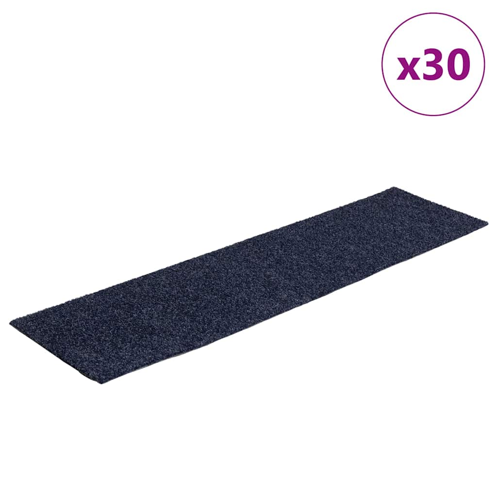 Tapis d'escalier auto-adhésifs 30 pcs gris bleu 76x20 cm