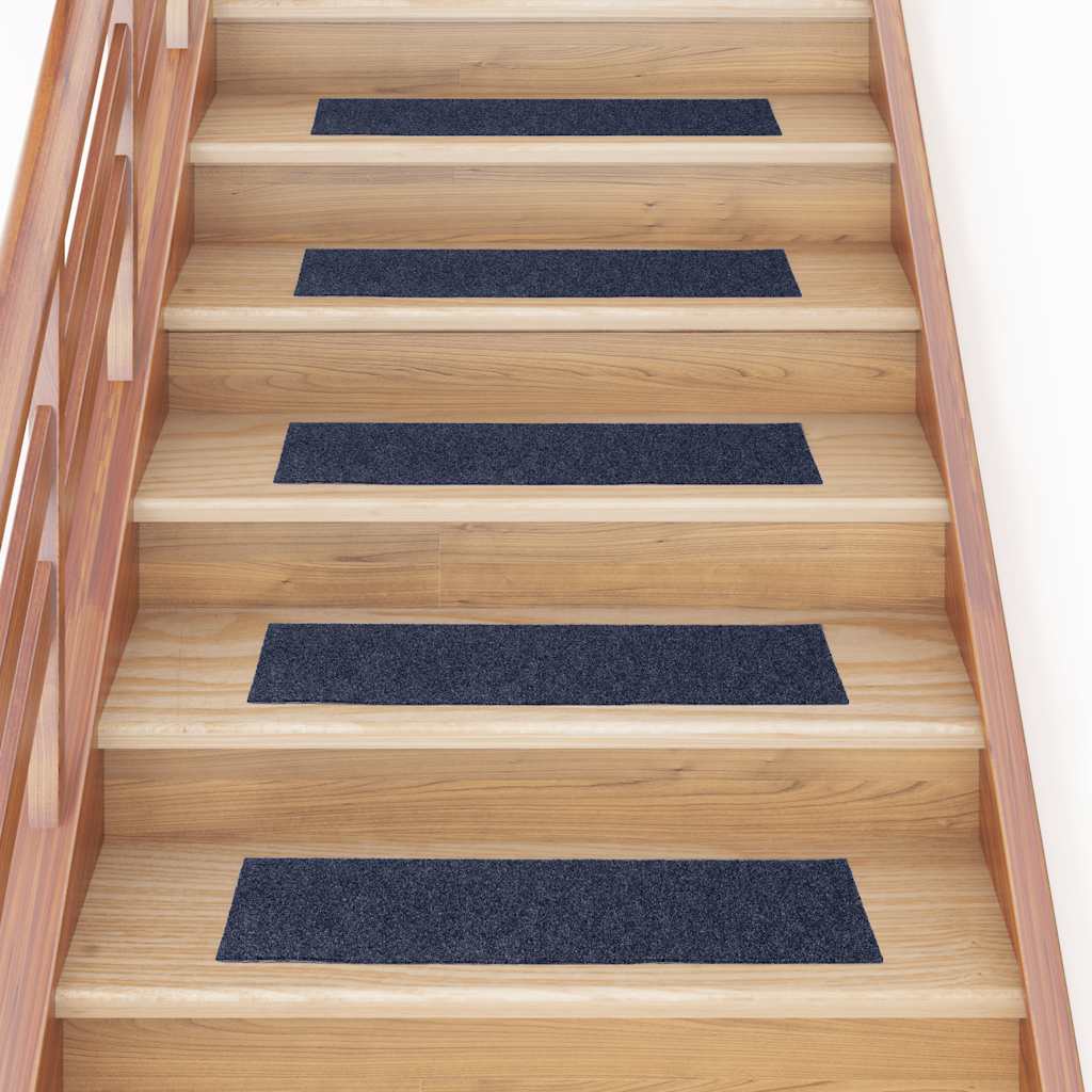 Tapis d'escalier auto-adhésifs 30 pcs gris bleu 76x20 cm