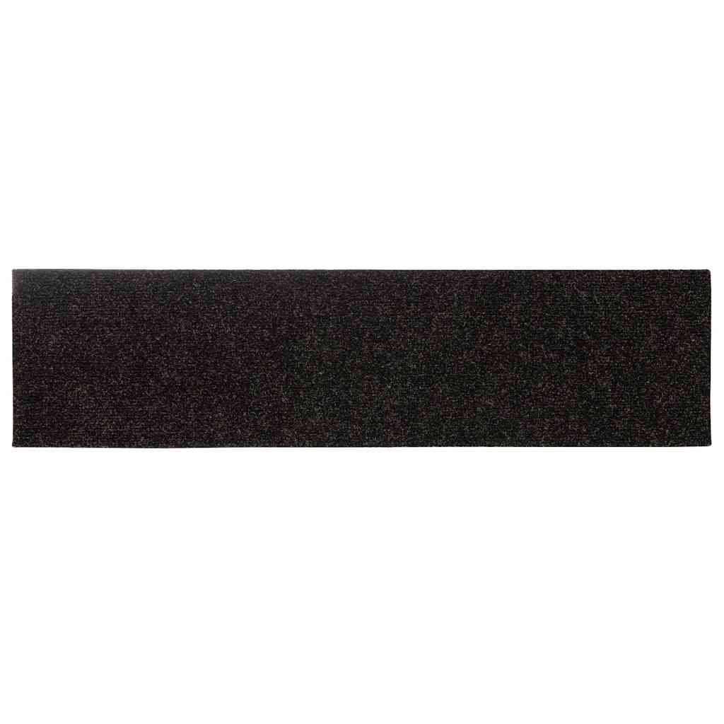 Tapis d'escalier auto-adhésifs 30 pcs marron 76x20 cm