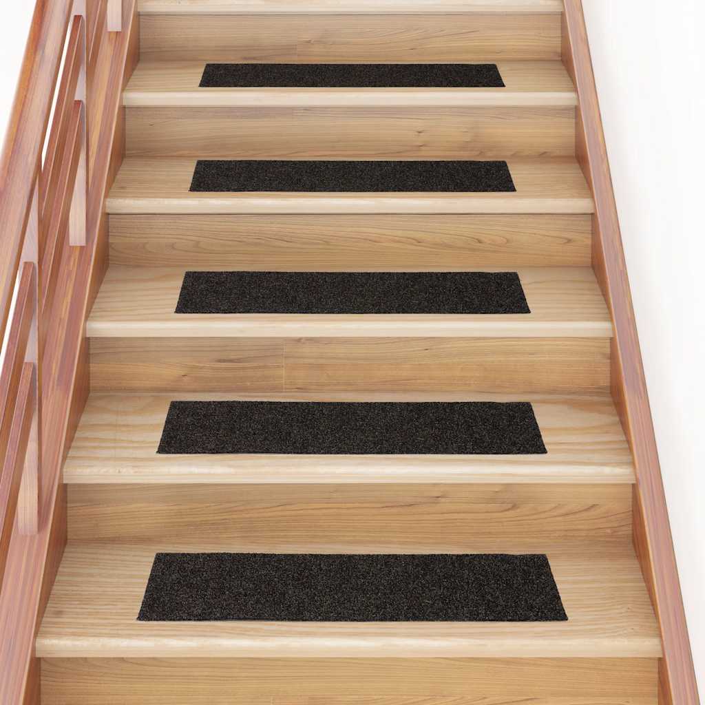 Tapis d'escalier auto-adhésifs 30 pcs marron 76x20 cm