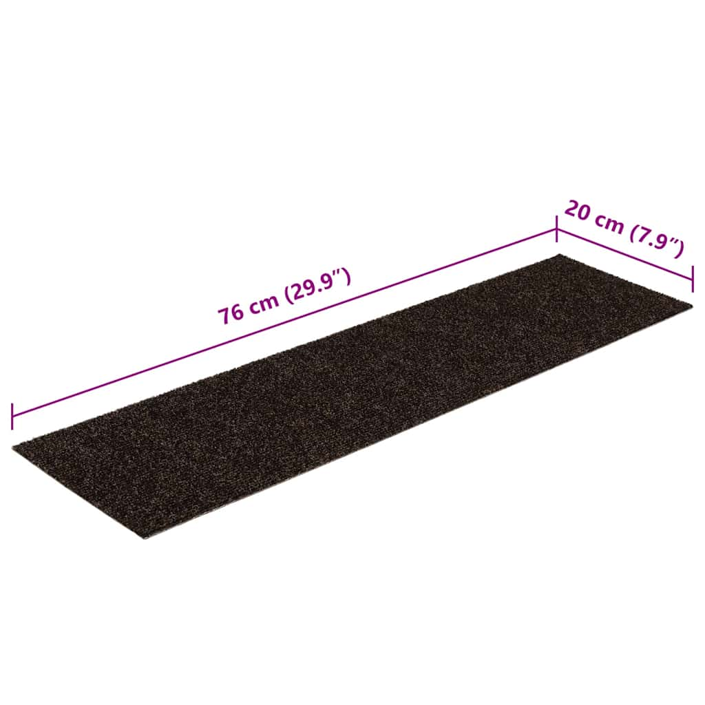 Tapis d'escalier auto-adhésifs 30 pcs marron foncé 76x20 cm