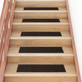 Tapis d'escalier auto-adhésifs 30 pcs marron foncé 76x20 cm