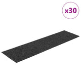 Tapis d'escalier auto-adhésifs 30 pcs anthracite 76x20 cm