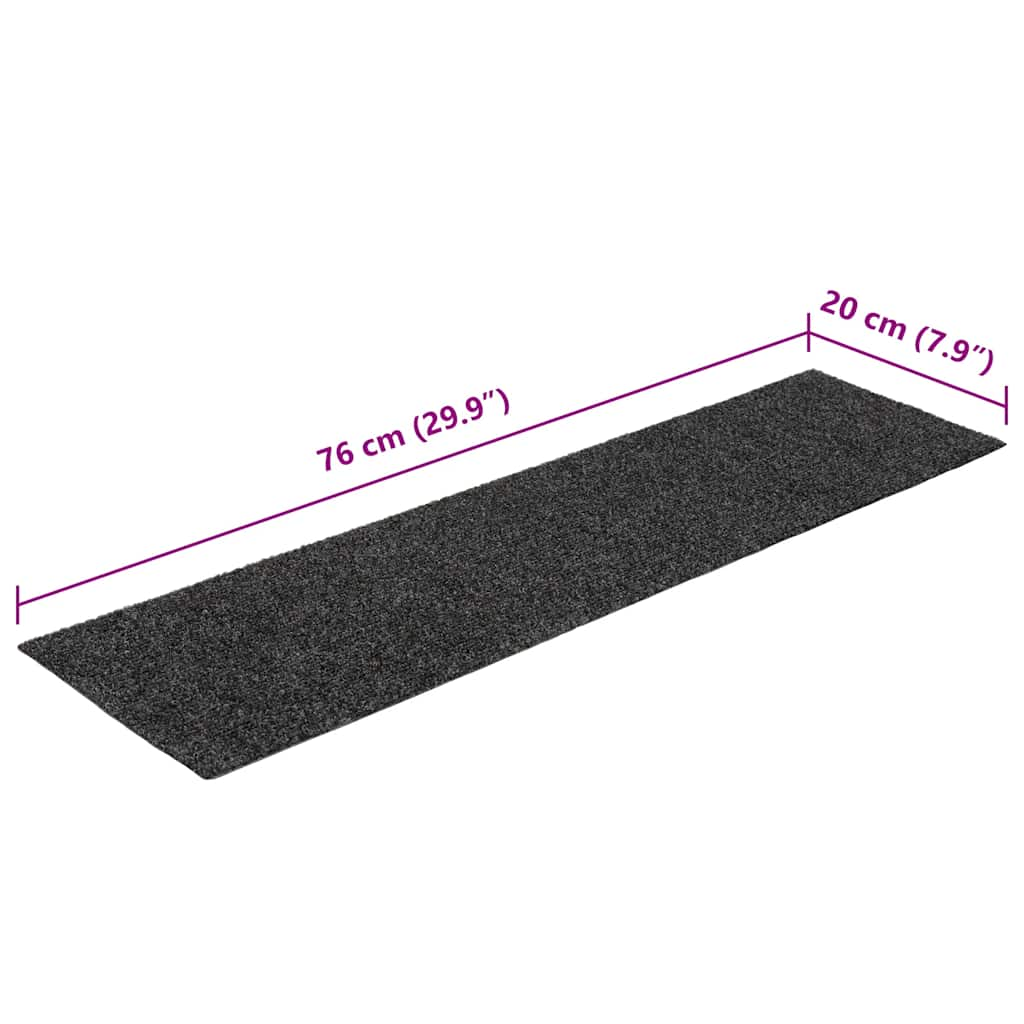 Tapis d'escalier auto-adhésifs 30 pcs anthracite 76x20 cm