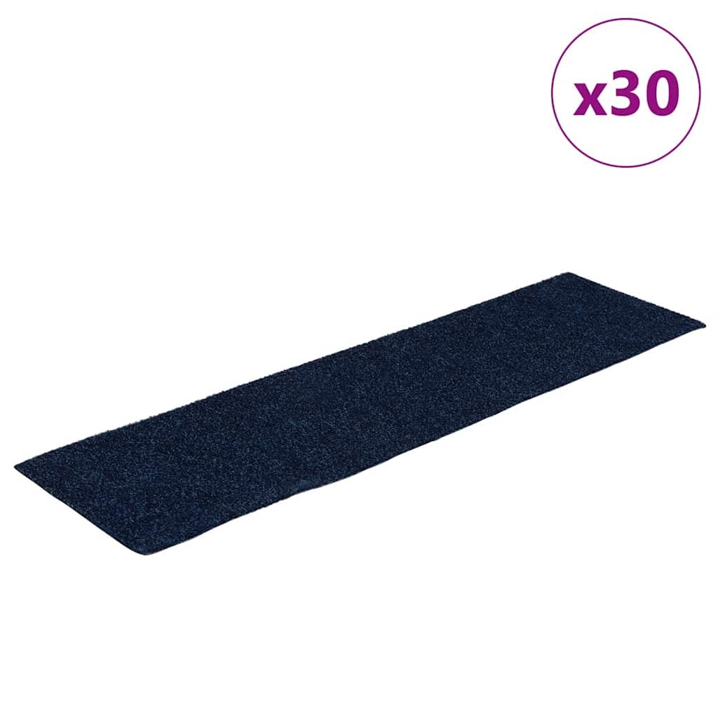 Tapis d'escalier auto-adhésifs 30 pcs bleu 76x20 cm