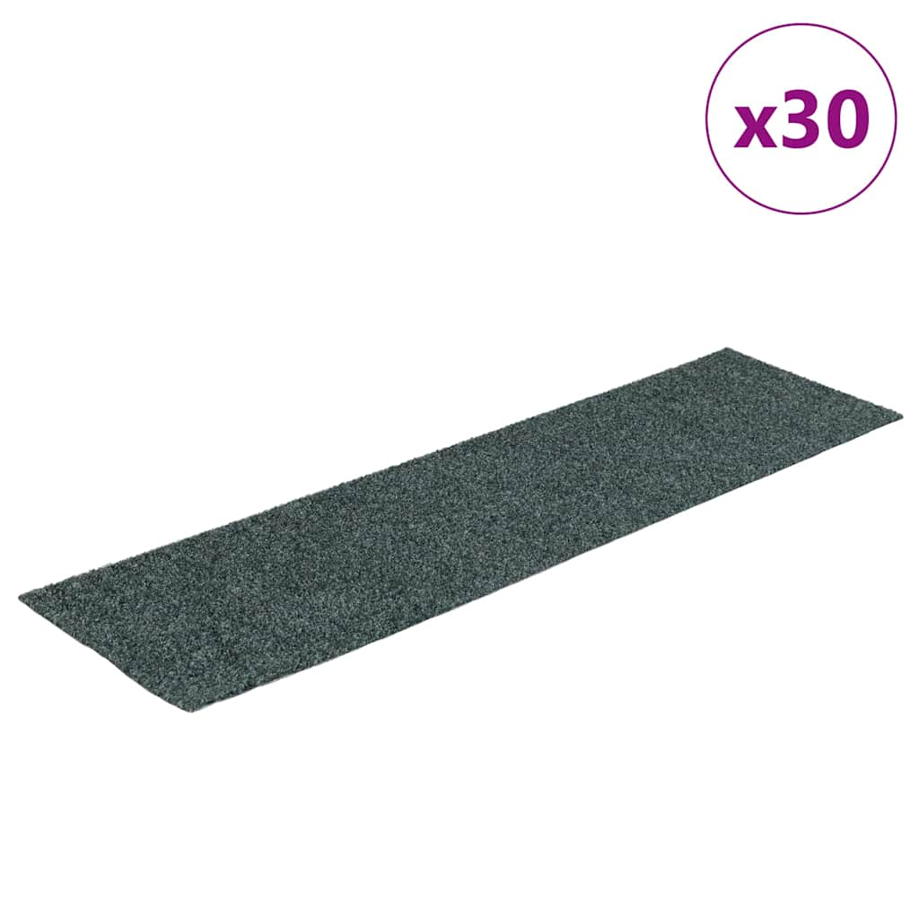 Tapis d'escalier auto-adhésifs 30 pcs vert 76x20 cm