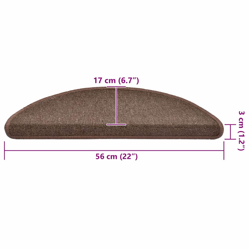 Tapis d'escalier 30 pcs marron café 56x17x3 cm