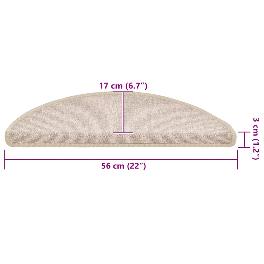 Tapis d'escalier 30 pcs taupe 56x17x3 cm