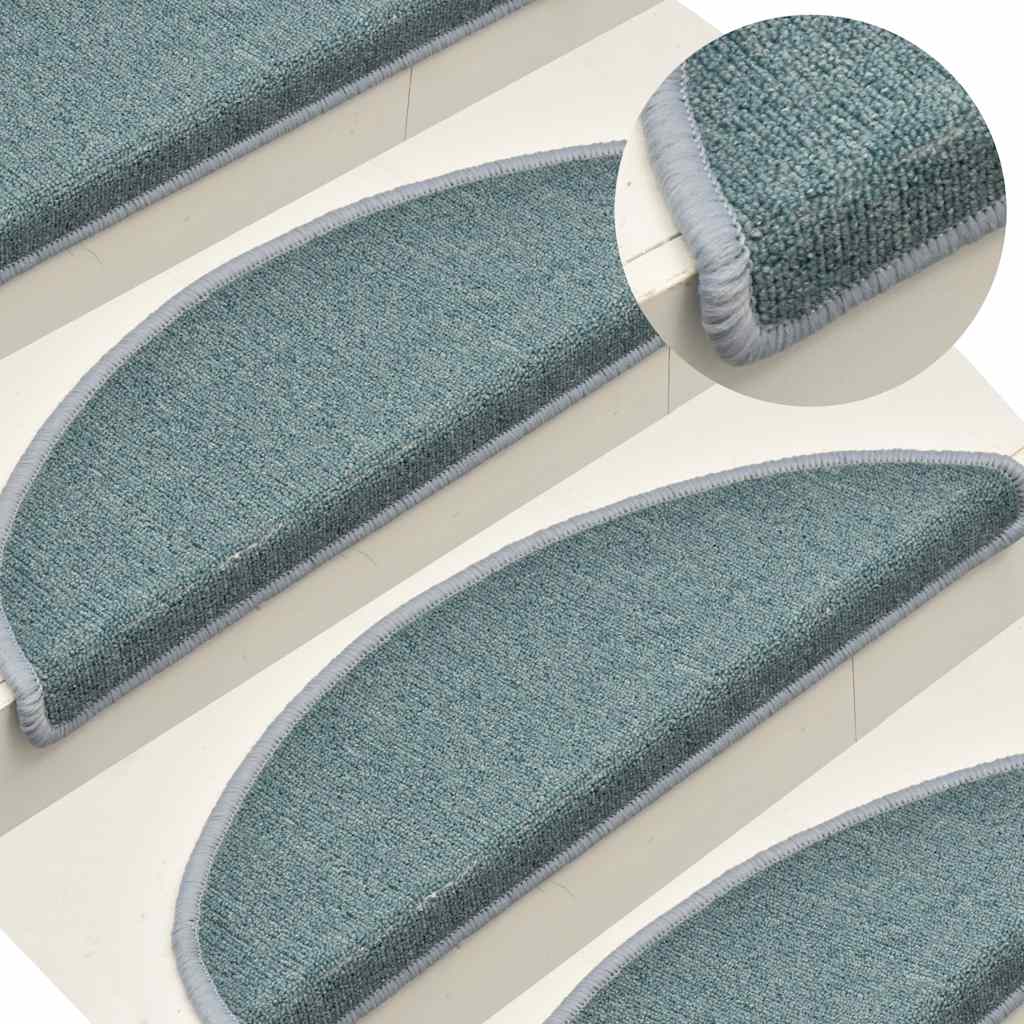 Tapis d'escalier 30 pcs bleu 56x17x3 cm