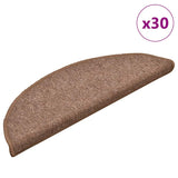 Tapis d'escalier 30 pcs marron 56x17x3 cm