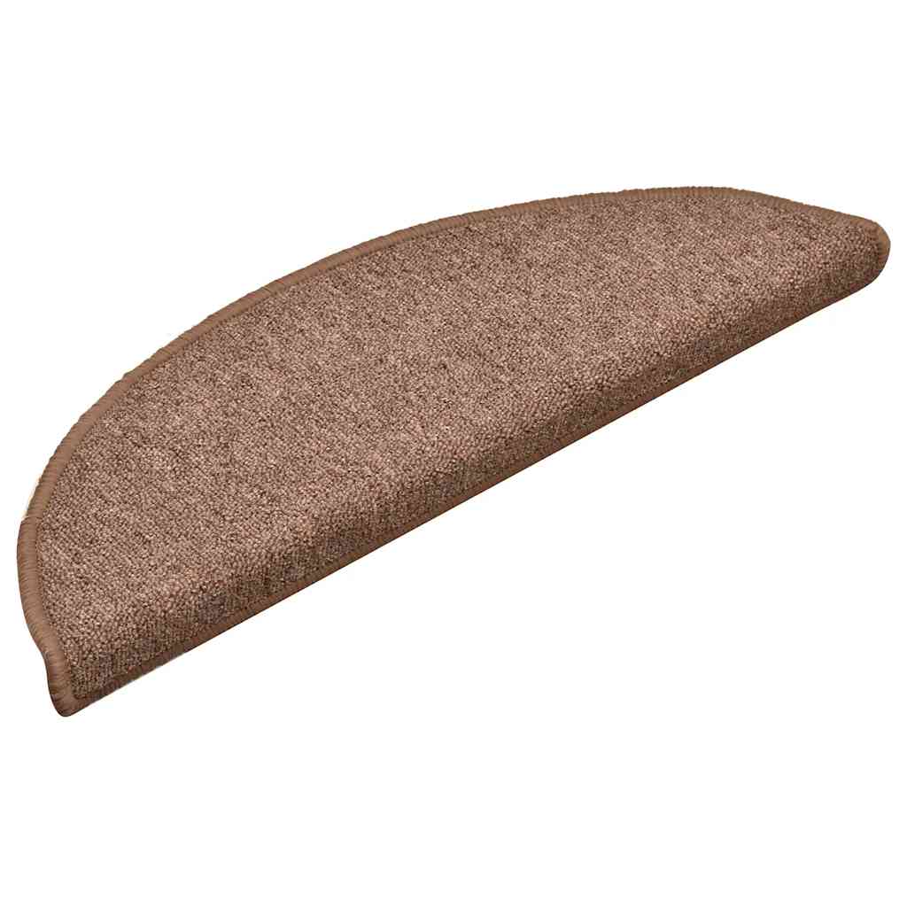 Tapis d'escalier 30 pcs marron 56x17x3 cm