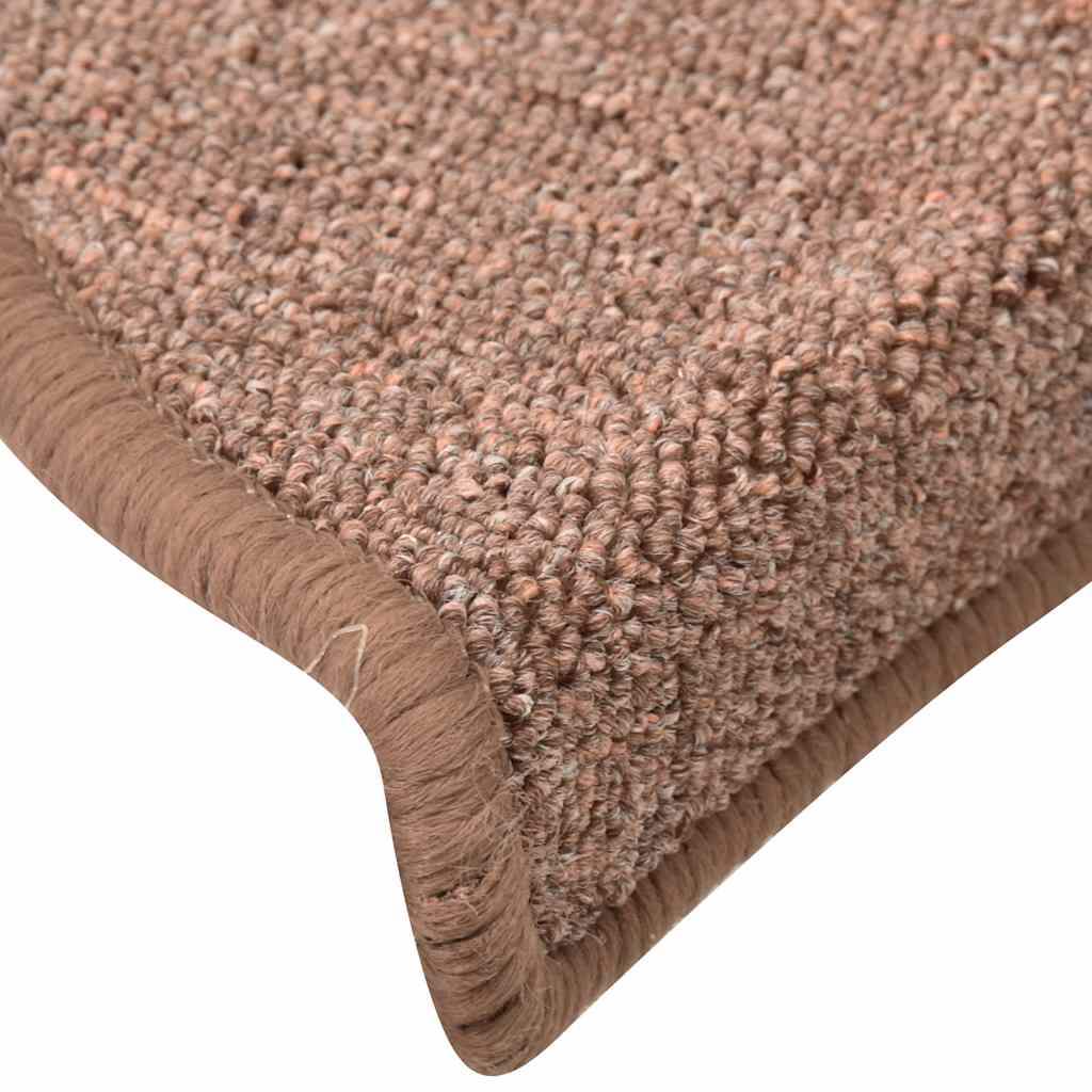 Tapis d'escalier 30 pcs marron 56x17x3 cm