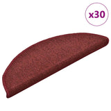 Tapis d'escalier 30 pcs rouge 56x17x3 cm